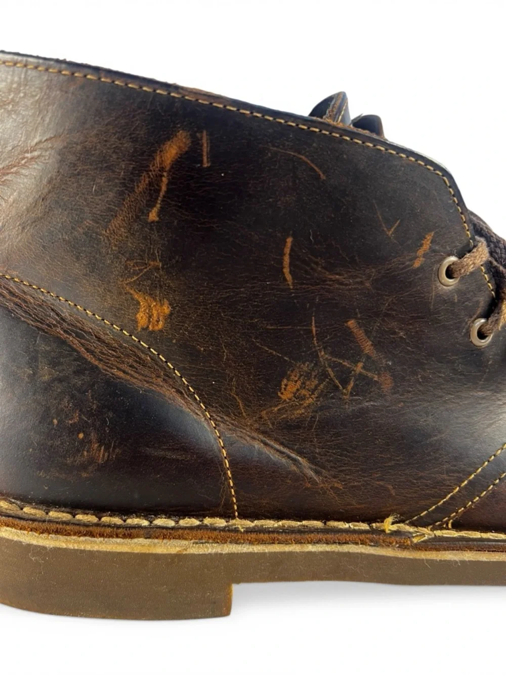 Clarks Bushacre 2 Beeswax Leather Chukka Boots Mens 10 Distressed